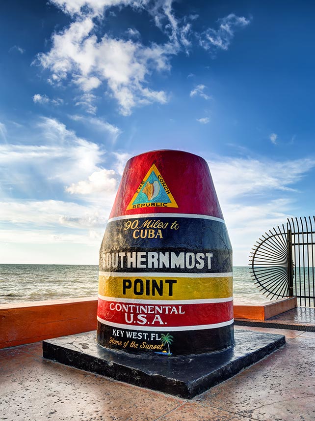 The Key West Buoy, marking the southernmost point on the continental USA. ©Valentyna Zhukova.