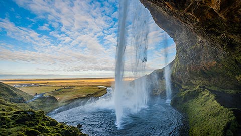 Famous Waterfall in Iceland.Locate in the south of Iceland around 2-3 hours from Reykjavik.