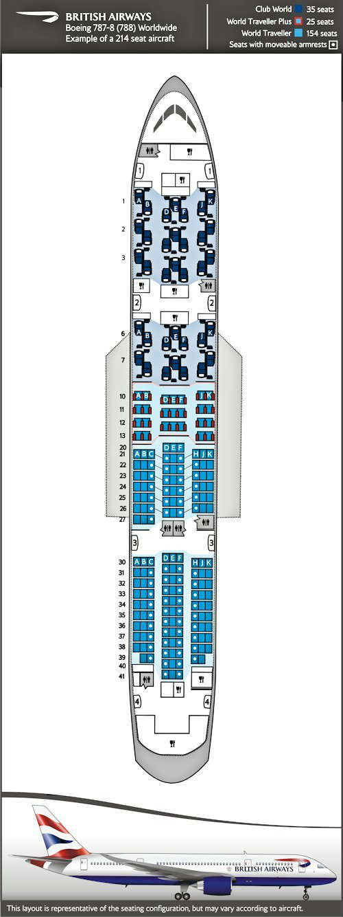 Seatmap for Boeing 787-8.