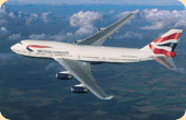 British Airways aircraft in flight.