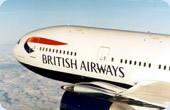 British Airways aircraft in flight.