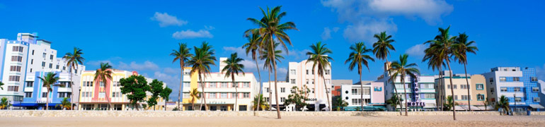 Art deco buildings on Miami's South Beach.