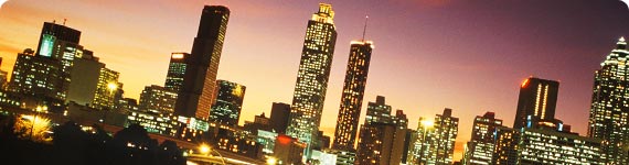 Atlanta skyline by night.