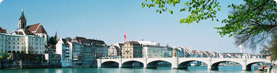 View of Middle Bridge in Basel.