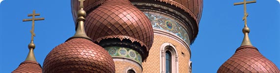 Domes of Bucharest Russian Church.