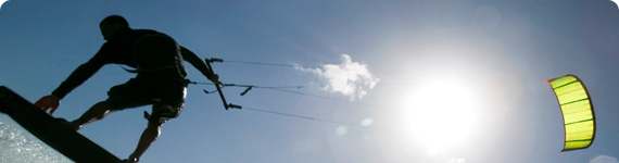 Kite surfing in the Cayman Islands.