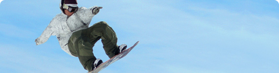 Snowboarder in the air.