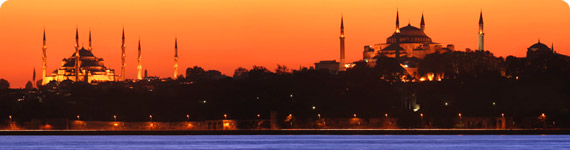 View of Istanbul at sunset.