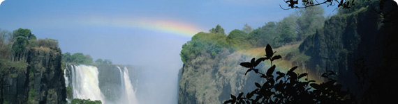 Rainbow over Victoria Falls.