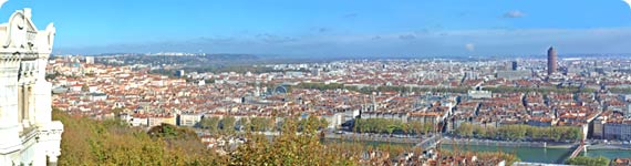 Aerial view of Lyon.