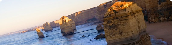 View of Australian coastline near Melbourne.