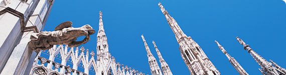 Spires of the Milan Cathedral. 