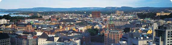 Aerial view of Oslo.