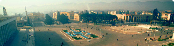 Skanderbeg Square in Tirana.
