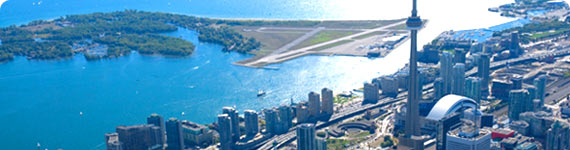 Aerial view of Toronto.