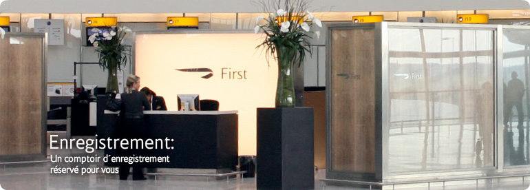 Un comptoir d'enregistrement réservé pour vous
