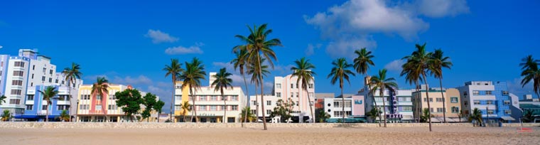 Art deco buildings on Miami's South Beach.