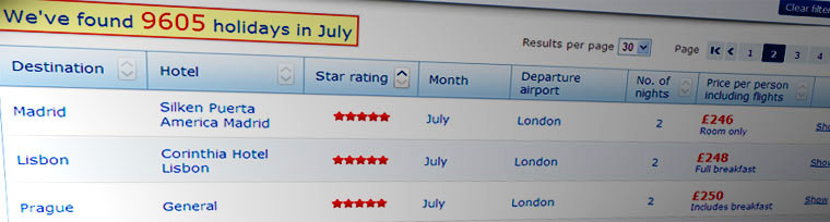 Find your perfect holiday with Holiday Finder.