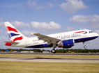 An Airbus A318 takes off at London City airport.
