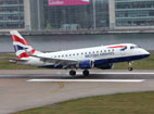 An Embraer 170 takes off at London City airport.