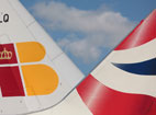 British Airways and Iberia tail fins.