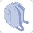 A draw string backpack.