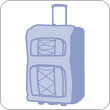 A wheelie bag/rucksack.