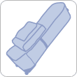 A soft bag with wheels.