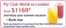 Fly Club World to London from $1169* and enjoy your summer vacation. Book now.