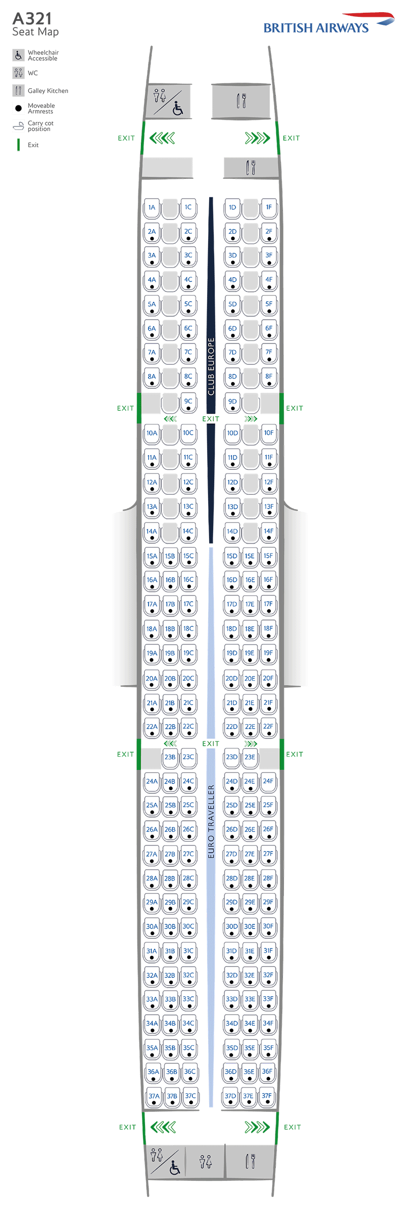 Plan de cabine de l'A321-200