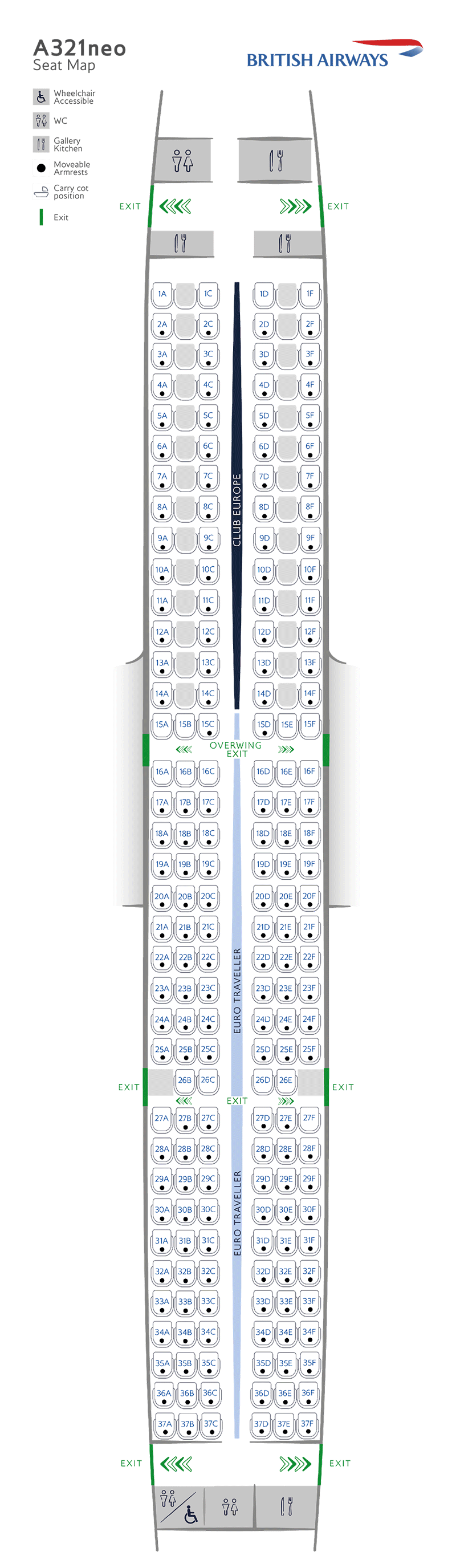 A321neo 좌석 배치도