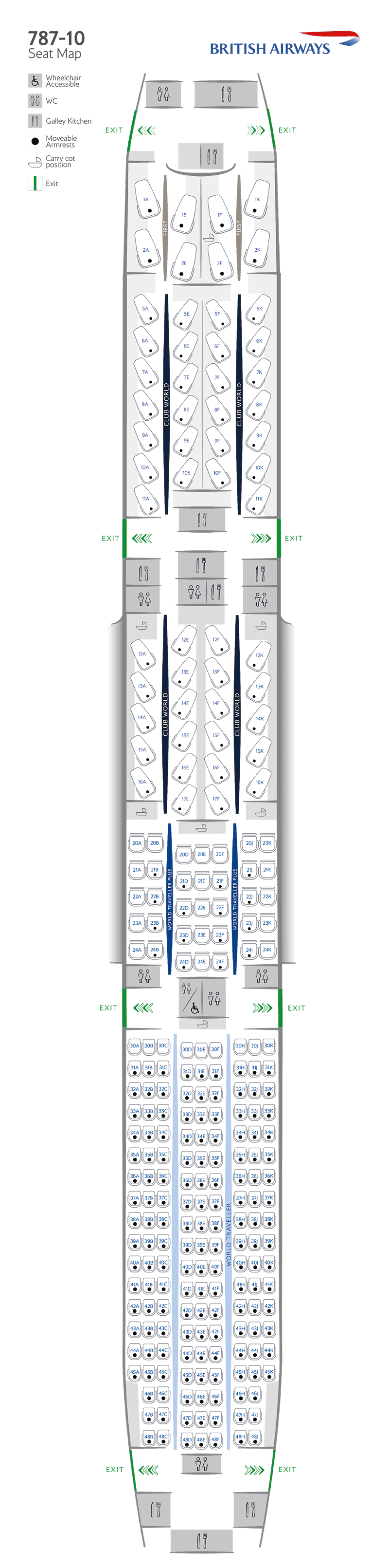 Plan de cabine du Boeing 787-10