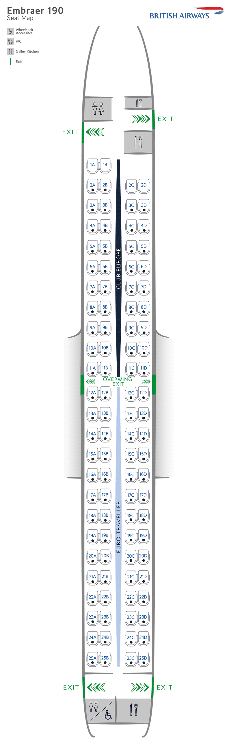 Configurazione dei posti Embraer 190