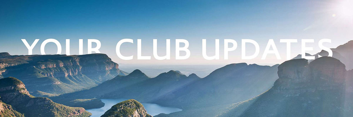 Your Club Updates shown in mountain range.