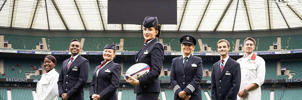 British Airways Ambassadors and England Rugby players.