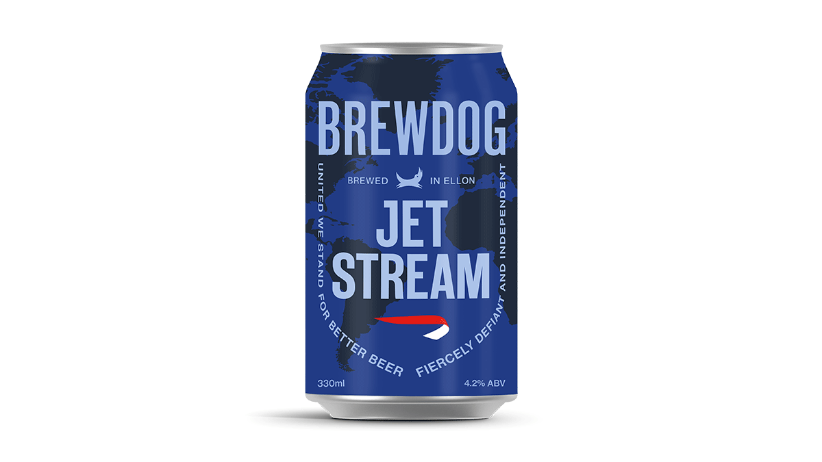 Lata de cerveza Brewdog Jet Stream.