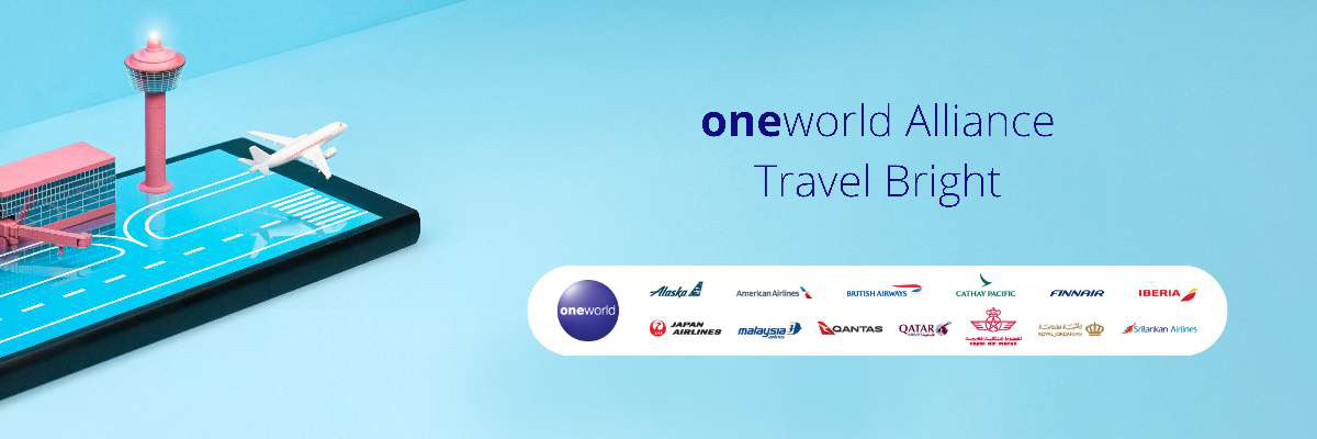 Oneworld alliance aircraft logos.