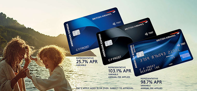 Mother and daughter dancing on the beach, with the American Express family card artwork overlayed on the right-hand side.