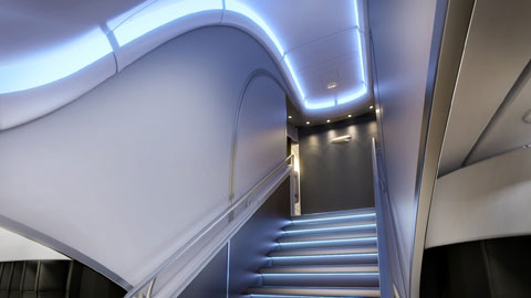 Escaliers d'un A380.