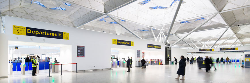 Nuova area di sicurezza presso l'aeroporto di Londra Stansted.