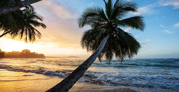Beautiful tropical Pacific Ocean coast in Costa Rica.