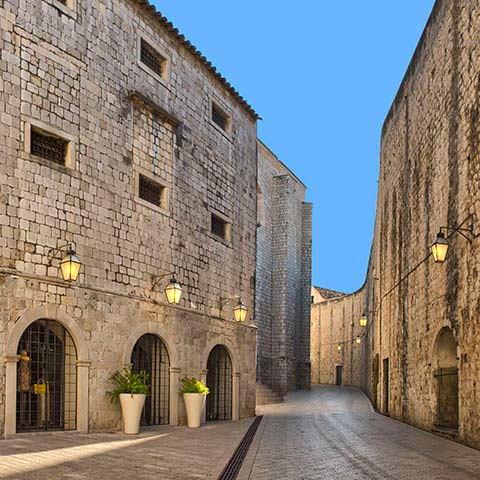 Street in the old town Dubrovnik, Croatia.