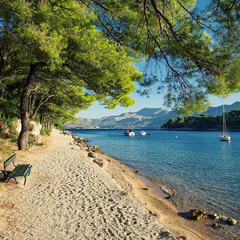 Cavtat adriatic sea in Croatia.