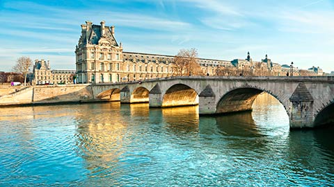 The Seine river in Paris, France.