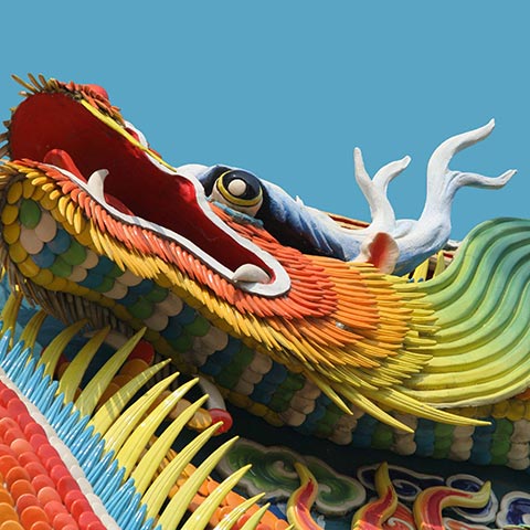 Dragon de temple asiatique.