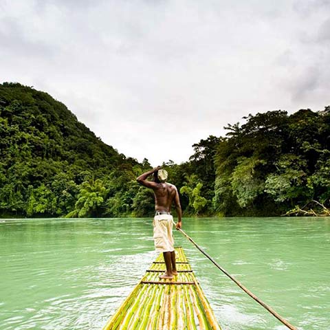Rafting on Rio Grande, Jamaica.