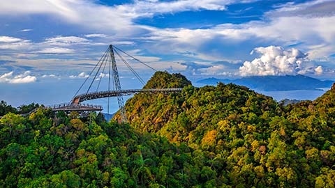the landscape of langkawi seen from cable car viewpoint stock.
