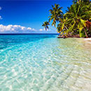 Tropical lagoon with palms - Asia, Maldives, Nord Nilandhe Atoll, Filitheyo - Afternoon.