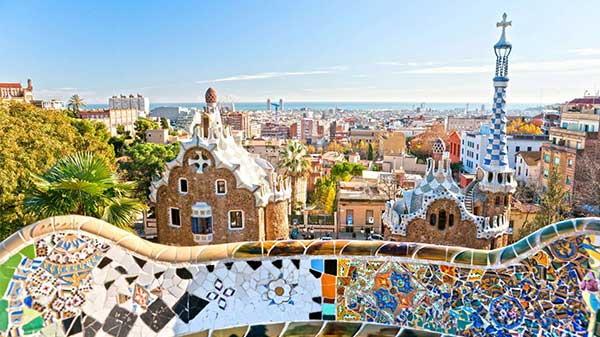 Parc Guell in Barcelona, Spain.