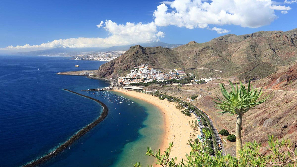 Las Teresitas beach in Tenerife island. 
